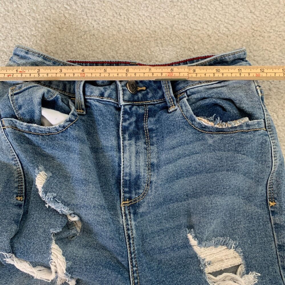 Cello Jeans High‎ Rise Distressed Holes Straight Denim Jeans Women's Size 1 / 25 - Picture 10 of 12